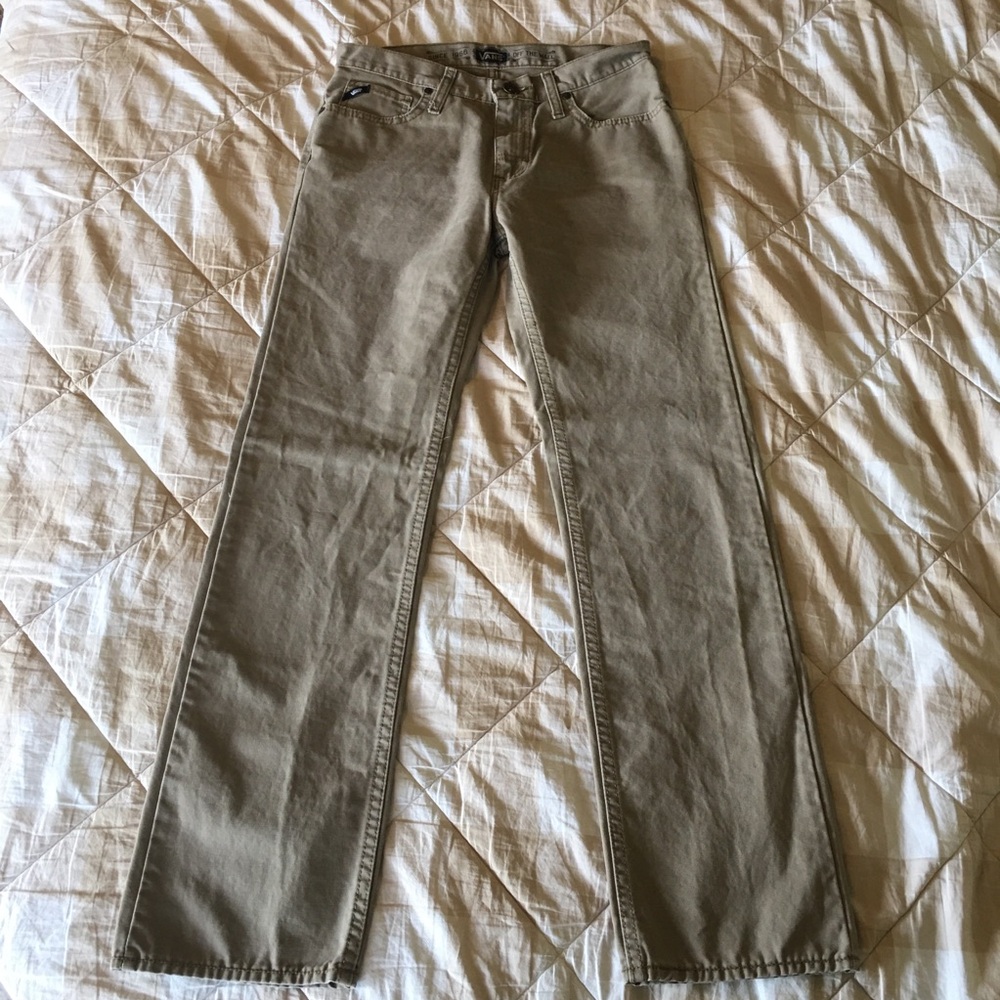 Vans Off the Wall Soft and Sturdy Cotton Tan Boys Canvas Jeans Size 18